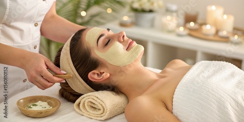 Spa Facial Clay Mask Applic...