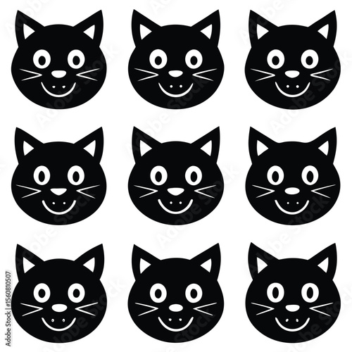 Black Cat Face Avatars