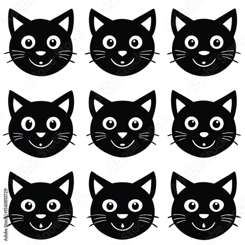 Black Cat Face Avatars