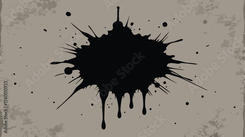 Ink blot illustration with splatter and transparent effect design suitable for various projects