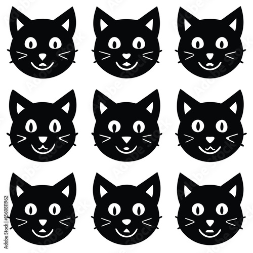 Black Cat Face Avatars
