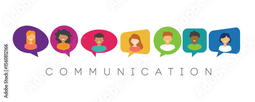 diverse people in speech bubble,importance of inclusive communication