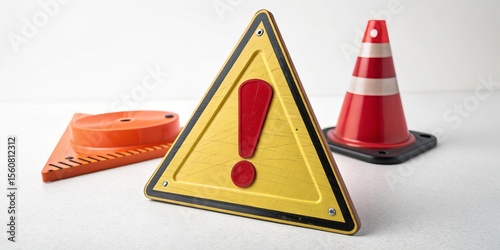 Wallpaper Mural Warning Sign Composition Triangle, Cone, Exclamation Mark, Safety, Construction Safety, Construction Torontodigital.ca