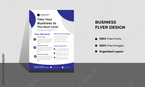 Corporate Business Modern A4 Flyers, with creative editable geometric vector design templates, Informative modern layouts for promotional purposes