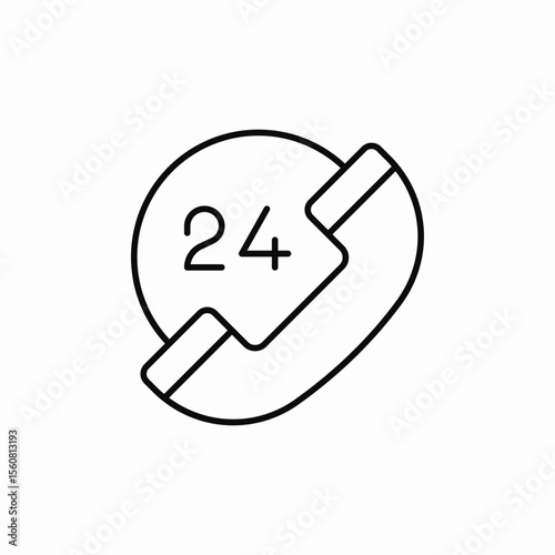 24 hours call icon sign vector