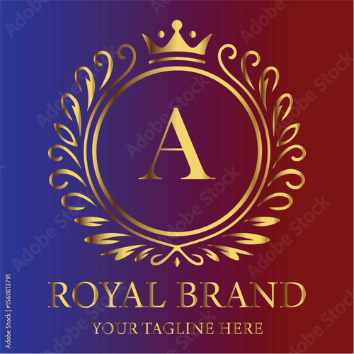 Golden anniversary label vector illustration with ribbon, perfect for celebration card design or holiday banner LOGO A