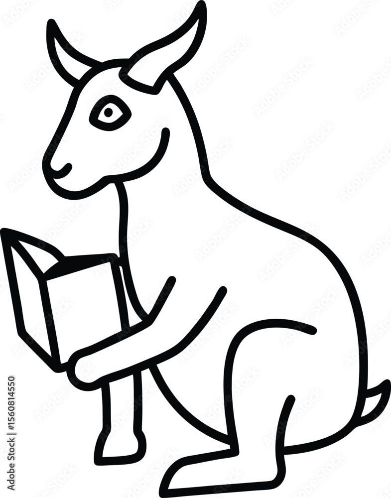 Fototapeta premium kangaroo cartoon illustration