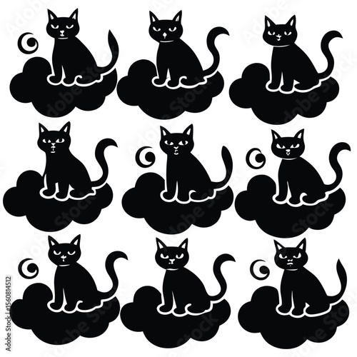 Black Cats on Clouds