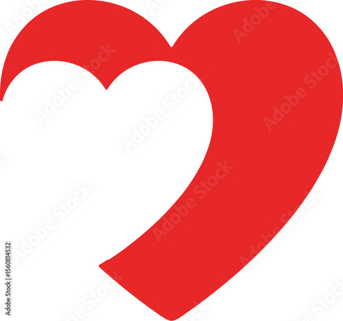 Red Heart Vector Icon - Love, Romance & Valentine's Day Symbol for Apps