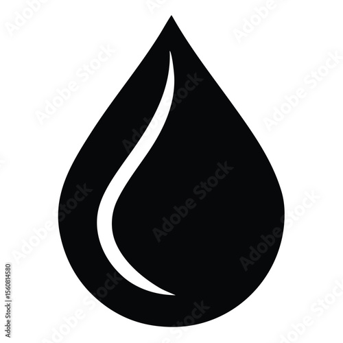 water drop icon, droplet silhouette vector, moisture element clipart, clean liquid design

