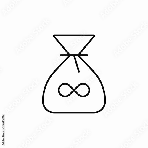 endless money bag icon sign vector