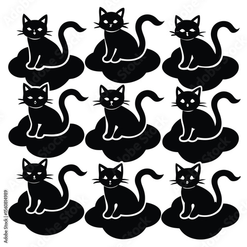 Black Cats on Clouds