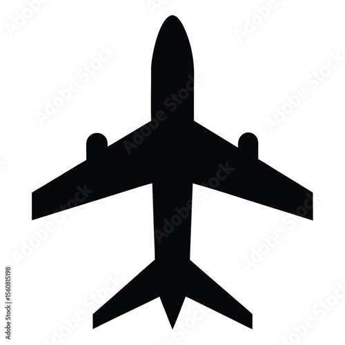 airplane icon, travel symbol vector, jet silhouette clipart, aviation design, flight transport element

