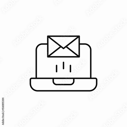 laptop mail send icon sign vector