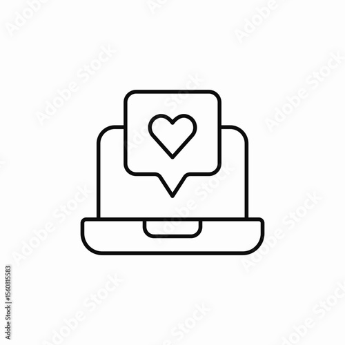 love message receive laptop icon sign vector