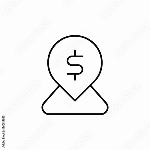 money location pin icon sign vector