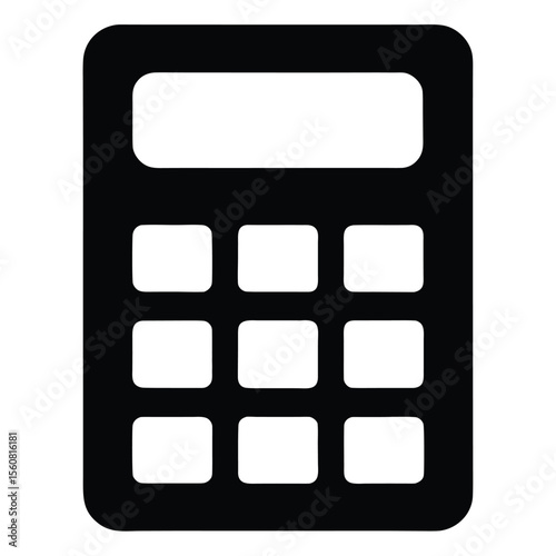 calculator outline, numeric pad vector, finance symbol clipart, math device silhouette

