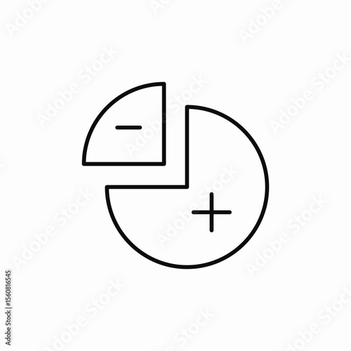 statistics pie icon sign vector
