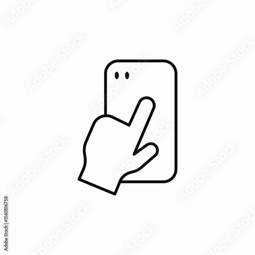 touch screen phone tap icon sign vector