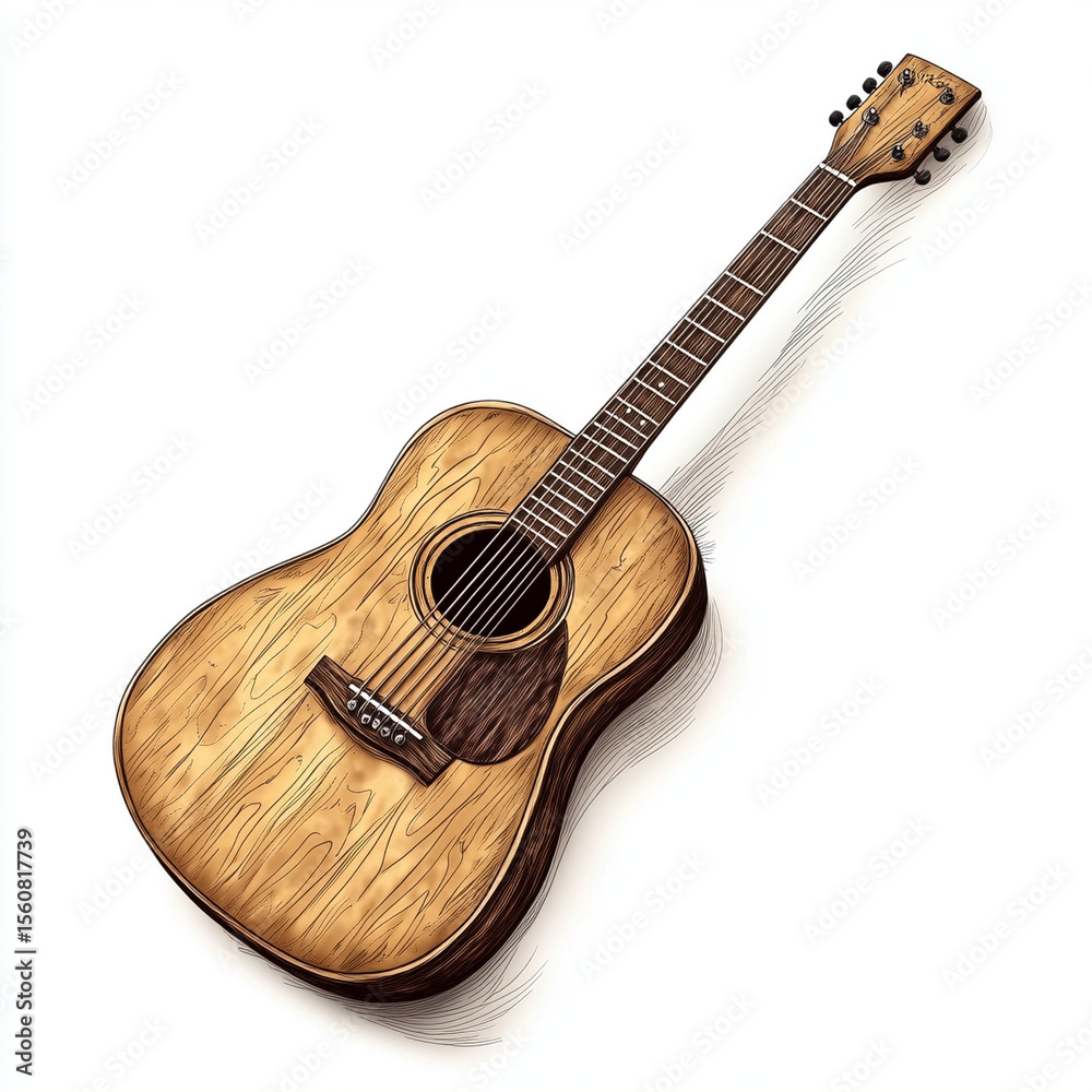 Fototapeta premium acoustic guitar isolated