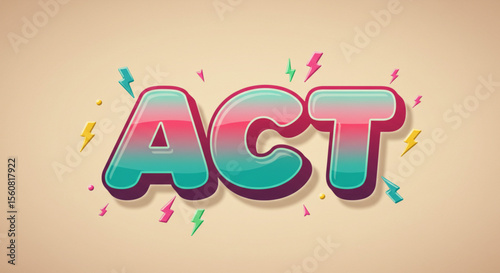 Bold 3D Text Effect ACT - Design Inspiration for Graphic Artists