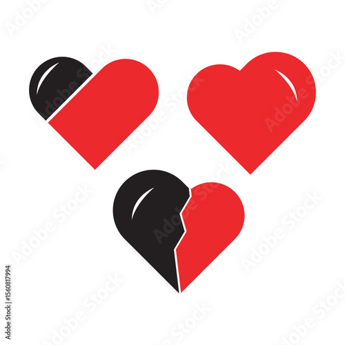 heart broken silhouette vector 