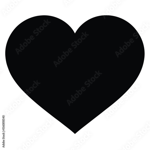 heart icon, love symbol vector, romance silhouette, passion design element, valentine shape illustration

