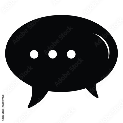 chat icon, message bubble vector, conversation symbol silhouette, speech dialog illustration, communication design

