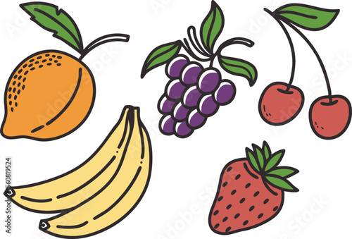 Fresh Fruit Medley: A vibrant assortment of juicy fruits, a visual celebration of nature's bounty. A burst of flavor and color, perfect for any health-conscious project.