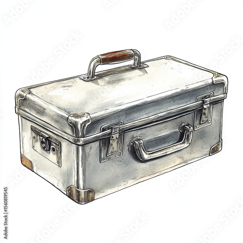 vintage suitcase isolated on white