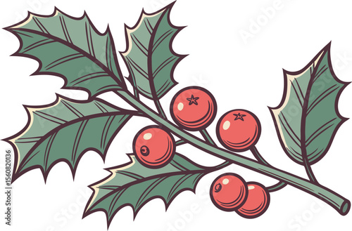 holly berry symbol Vector illustrations 