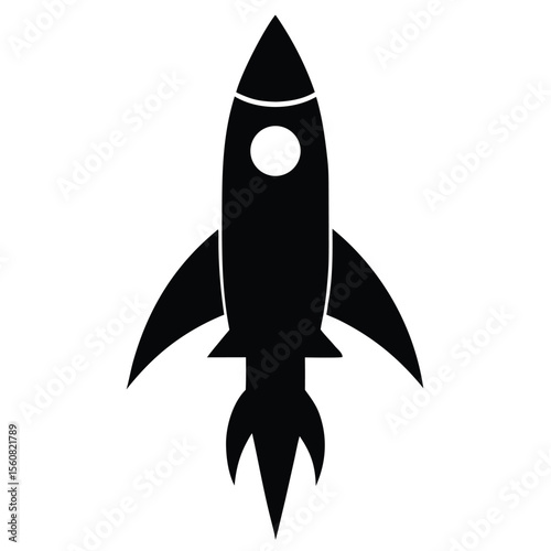 rocket vector, spaceship icon, launch symbol, space exploration illustration, futuristic rocket ship, black silhouette design

