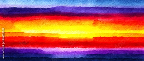 Colorful horizontal watercolor stripes
