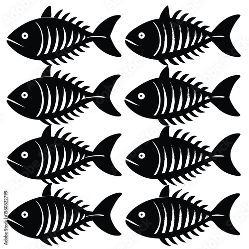 Fish Bones Skeletons Set