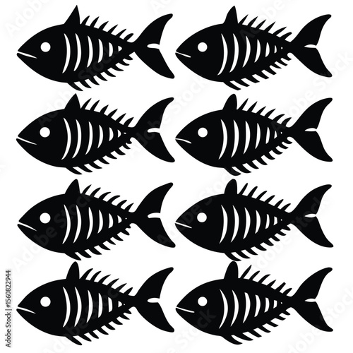 Fish Bones Skeletons Set