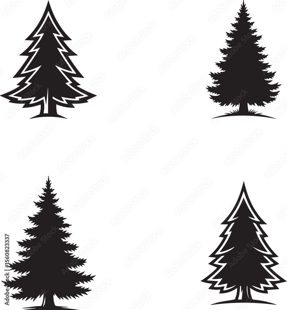 Obraz premium vector illustration of fir tree