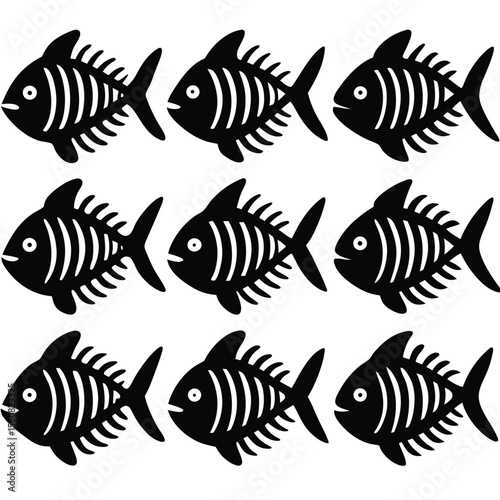 Fish Bones Skeletons Set