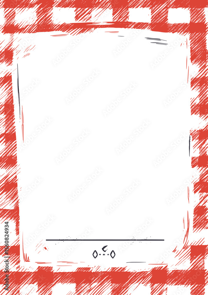 Obraz premium Red checkered frame with white space for text or images 