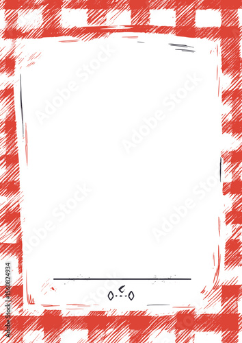 Red checkered frame with white space for text or images  