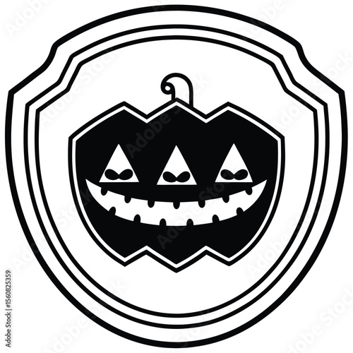 Scary crown of thorns pumpkin jack-o-lantern vector illustration for your autumn Halloween celebration