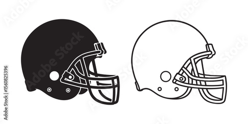 American football helmet silhouette vector 