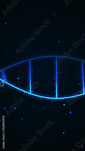 Animation of medical data processing and processor socket over dark background