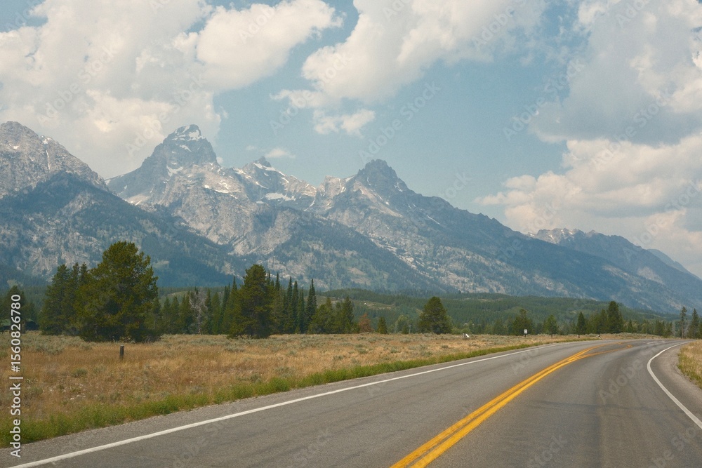 Fototapeta premium Driving in the Tetons