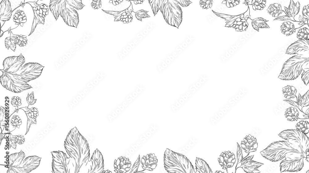 Animated video background featuring hop branches with cones and leaves, ideal for beer branding, brewing presentations, brewery ads, or botanical and floral themed motion designs. Floral, leaves.