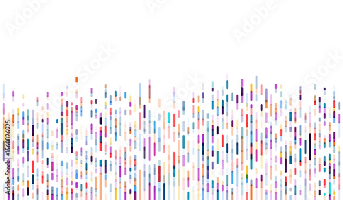 Vibrant bar-style DNA sequence illustration with multicolored columns, perfect for genetics, biotechnology, or scientific design themes