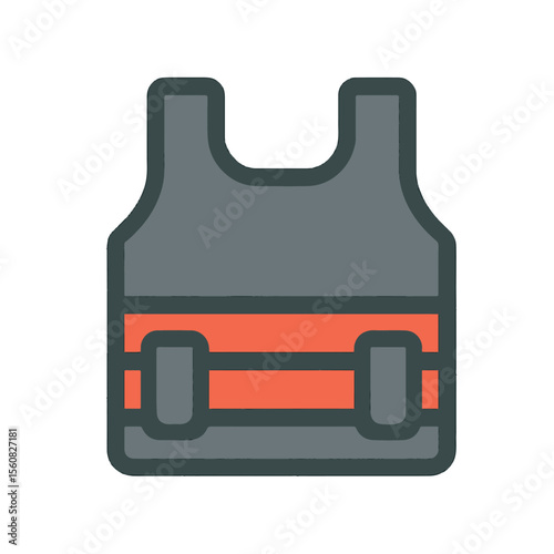 Cartoon bulletproof vest icon on white background
Vector image weapon