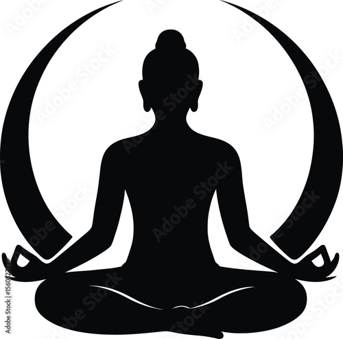 Web "Nature and Meditation Silhouette Vector Collection – Trees, Forests, Buddha, and Yoga Elements"

