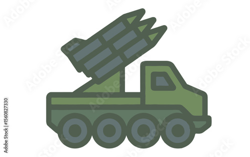 Cartoon rocket launcher icon on white background
Vector image weapon