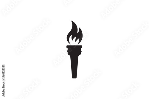 A  torch  silhouette with a simple, understated design set against a white background 