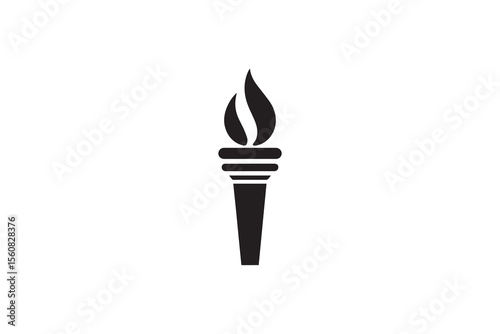 A  torch  silhouette with a simple, understated design set against a white background 